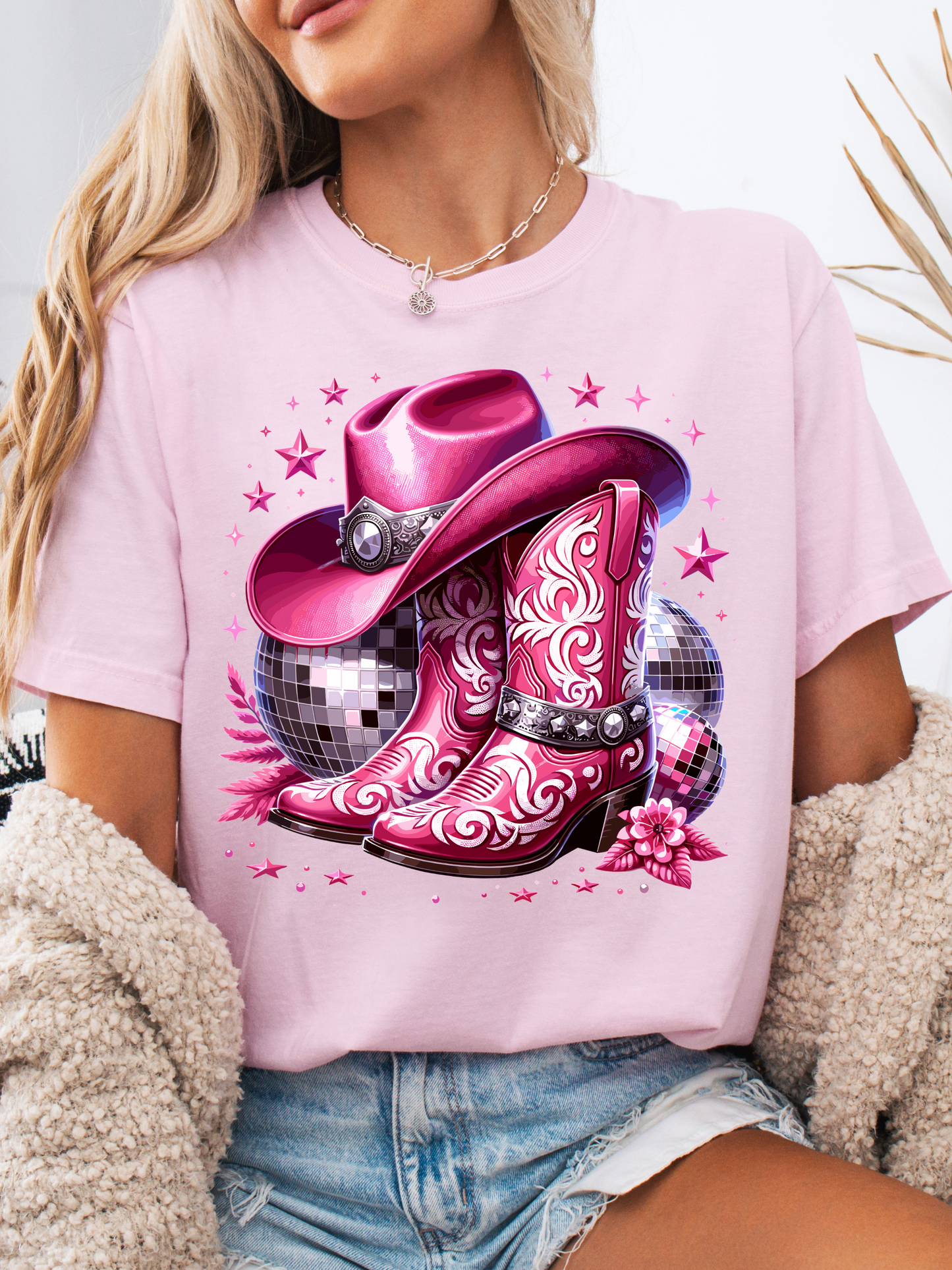 PINK Disco Cowgirl Graphic Tee