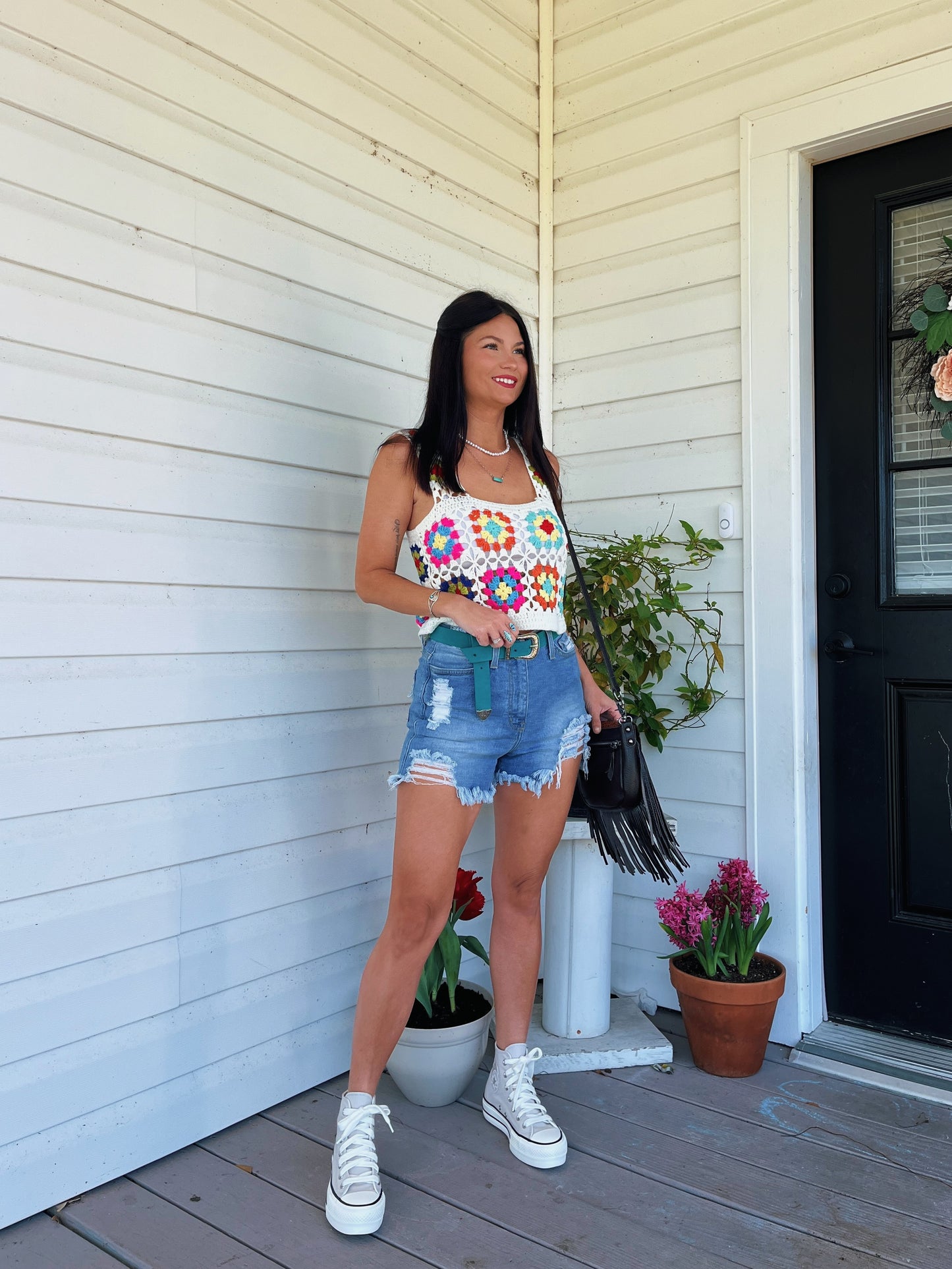 PREORDER: Breanne Distressed High Rise Shorts