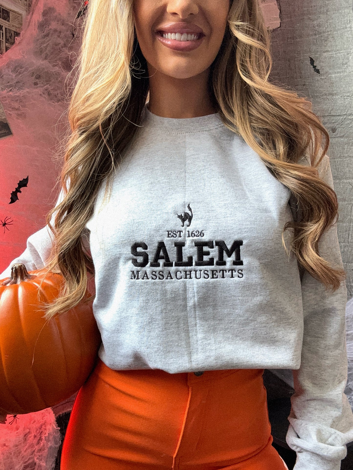 Salem Massachusetts Embroidered Crewneck
