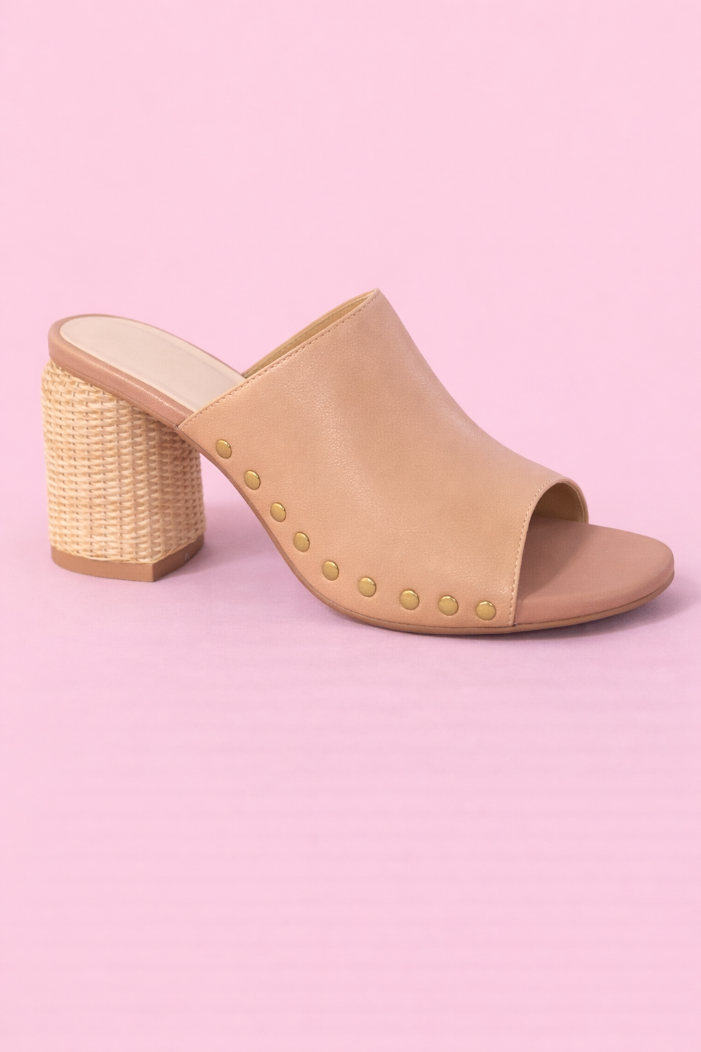 Serena Wicker Studded Heels