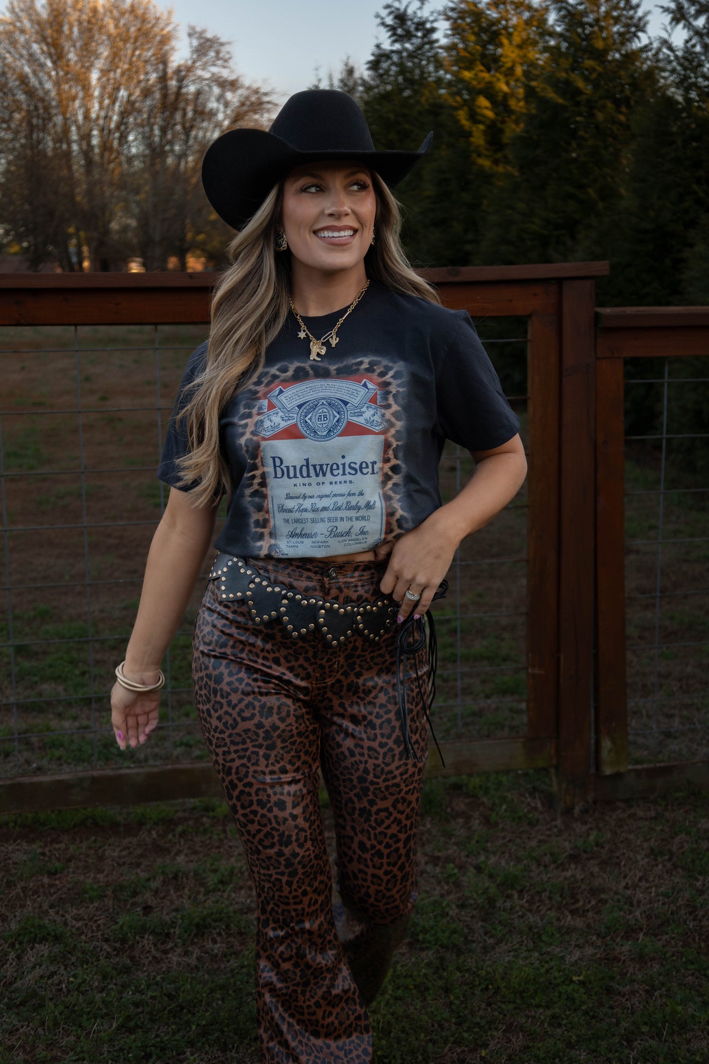 Fiona High Waisted Bell Bottom Flare Jeans - Desert Brown Leopard