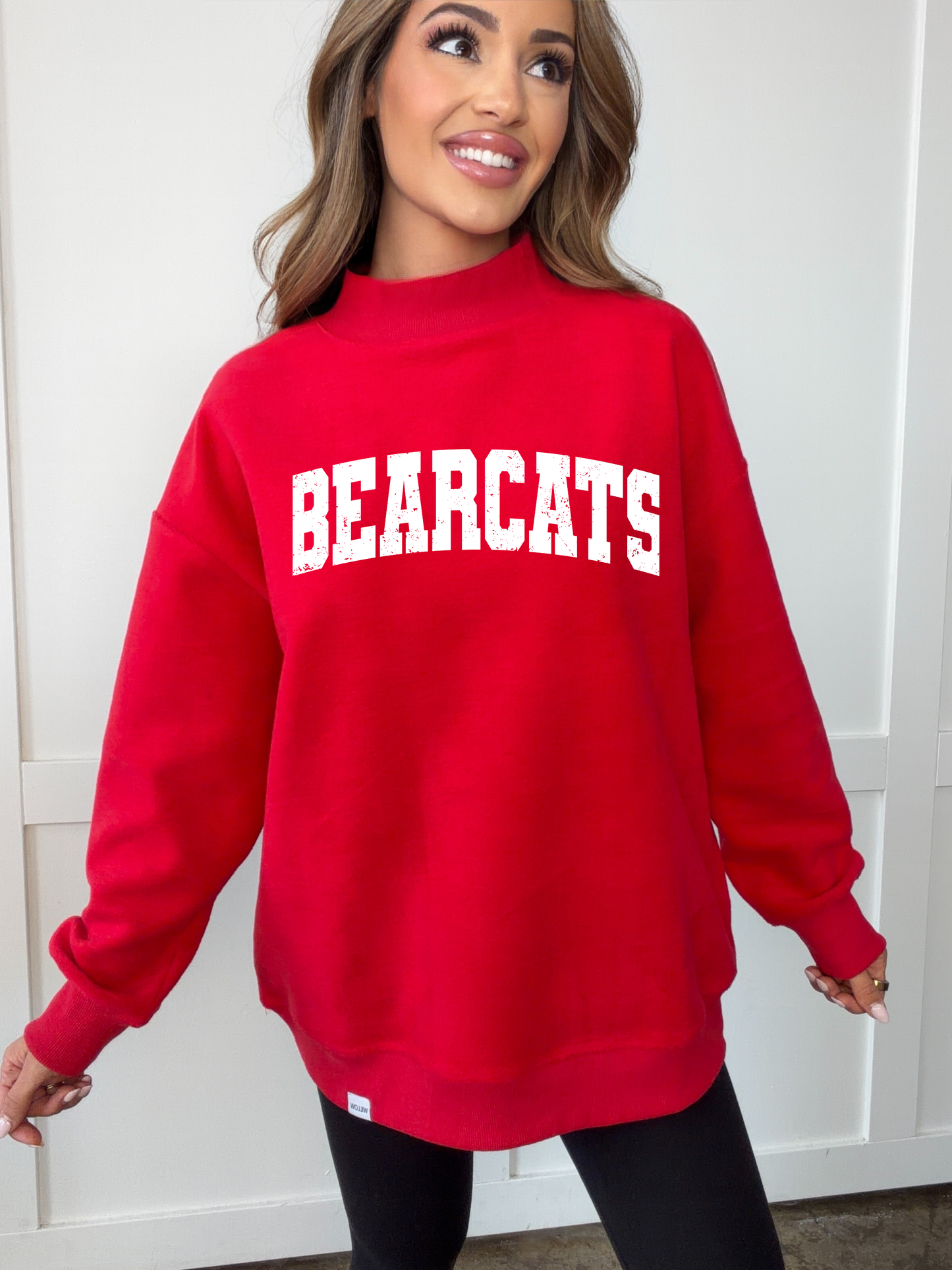 Tilly Bearcats Oversized Mock Neck Crew