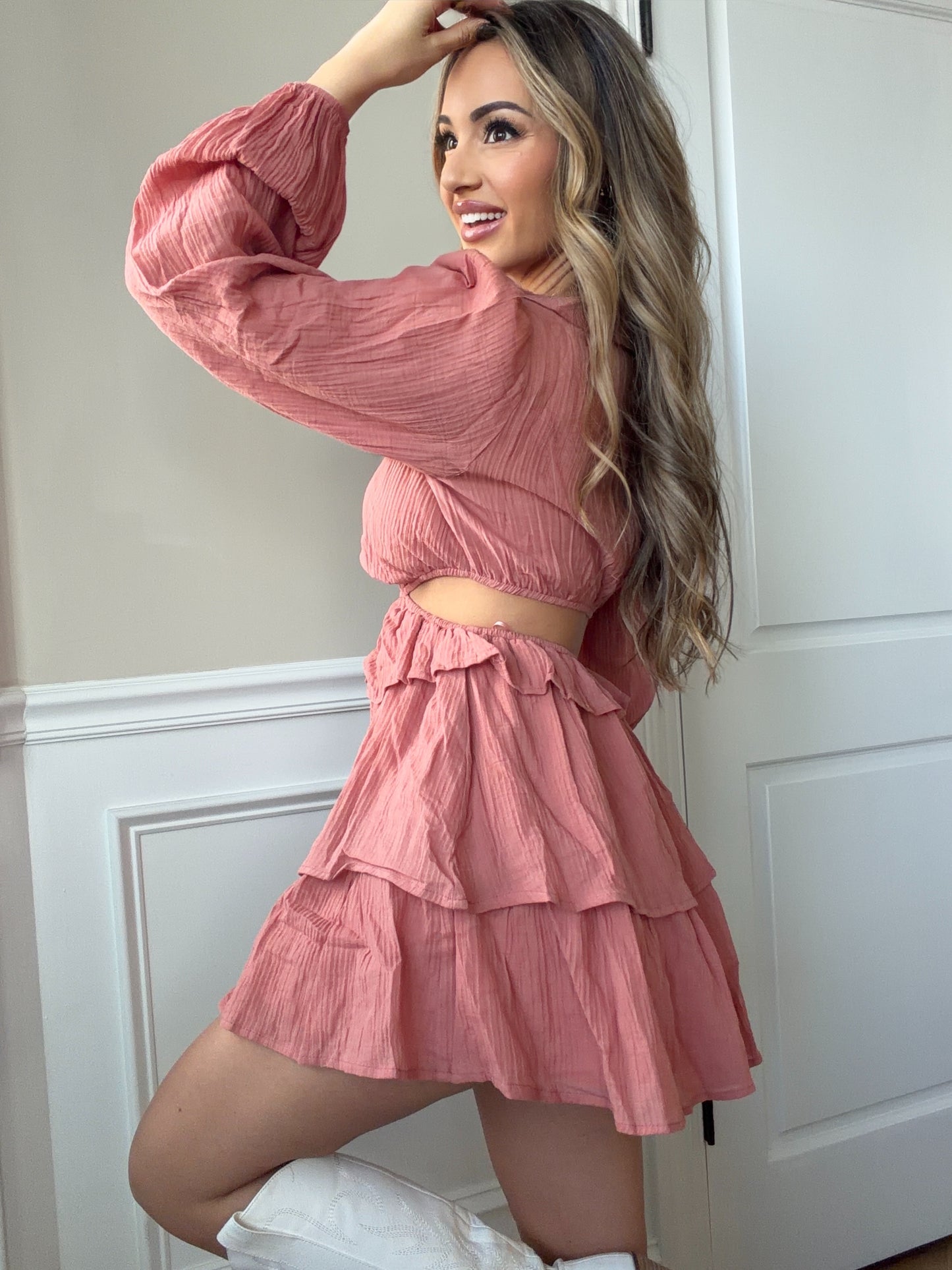 Sandy Open Back Mini Dress