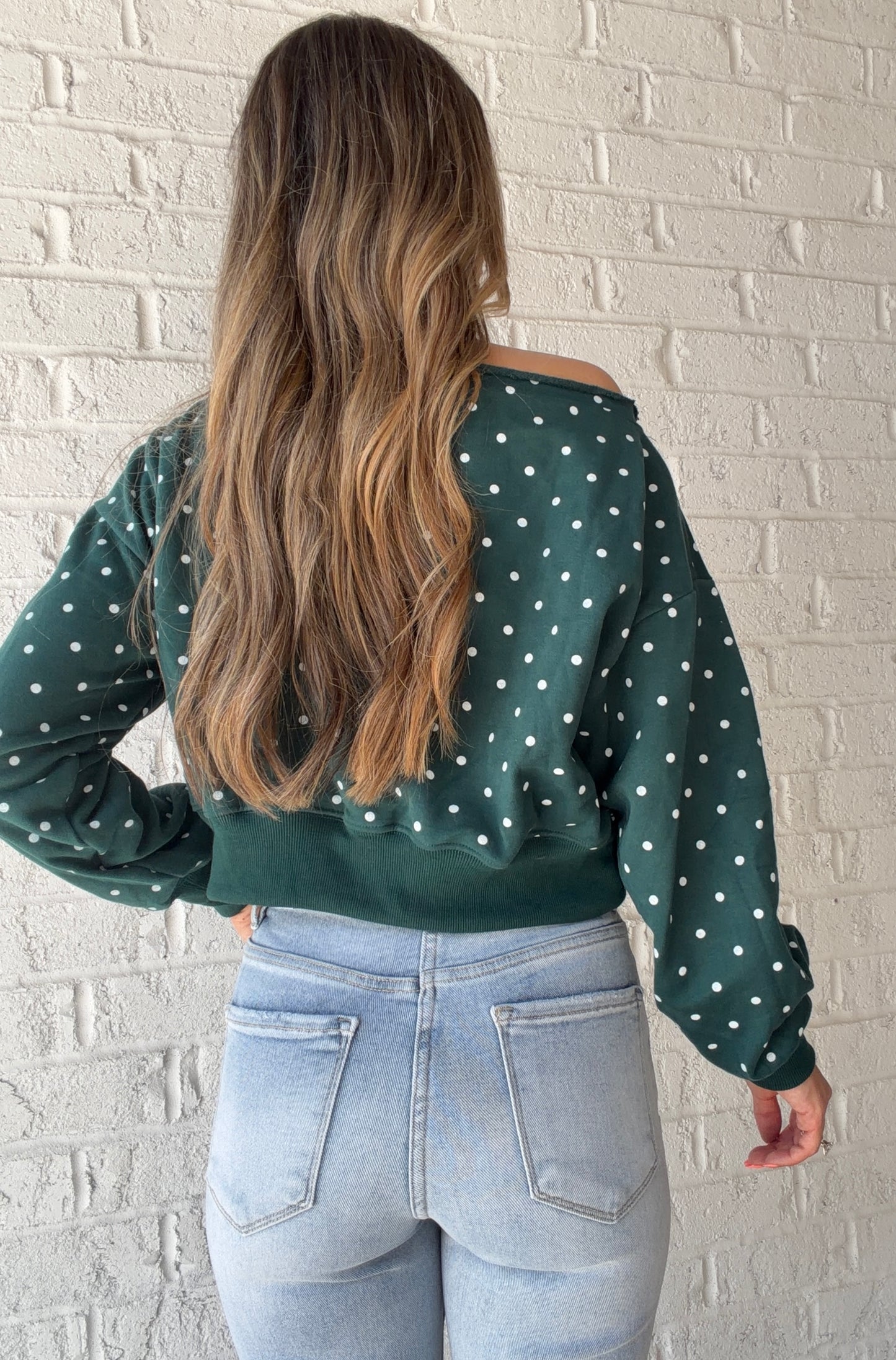 Lucky Charm Off The Shoulder Sweatshirt