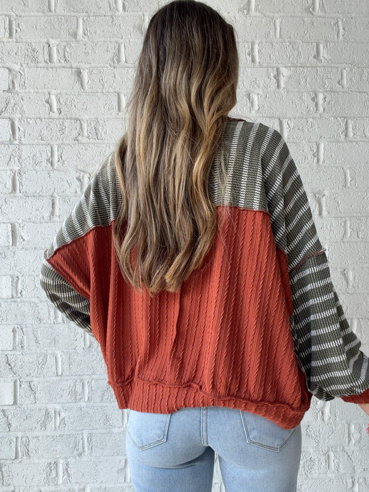 Layla Striped Crew Neck Long Sleeve Top