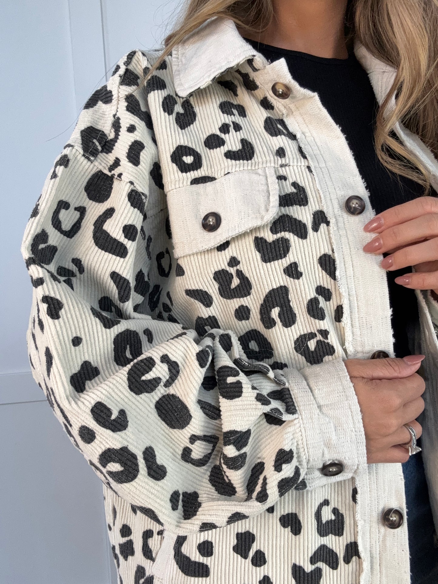 Shop Leopard Print Washed Oversized Shacket online at Willow Boutique – best boutique for women’s fashion.
