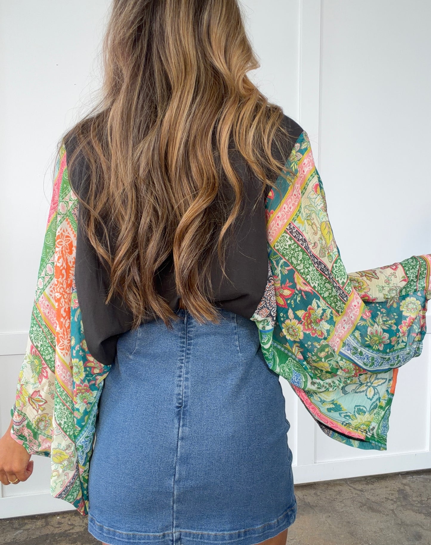 Woman wearing shown in close up