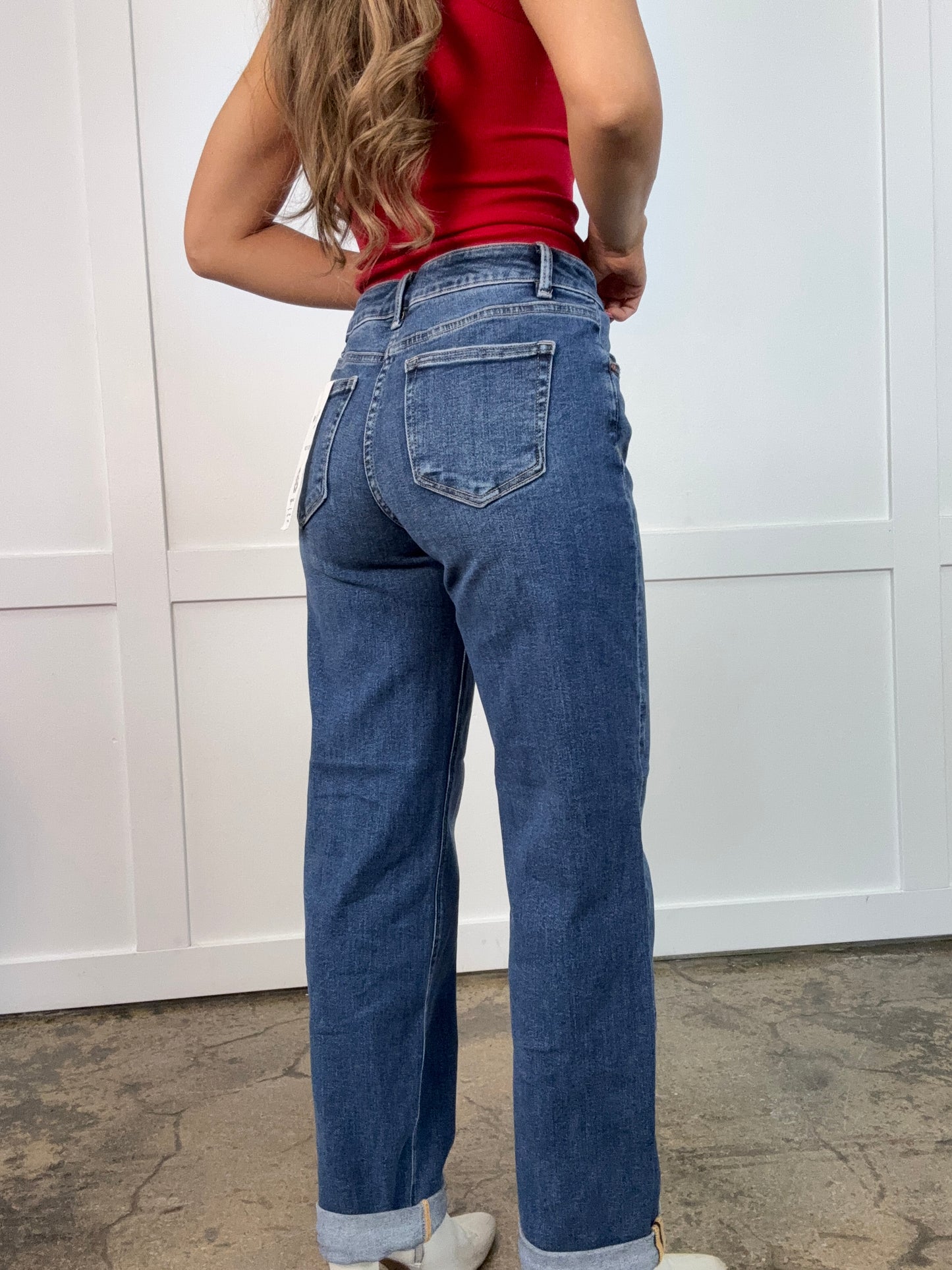 June Mid Rise Boyfriend Roll Up Jeans