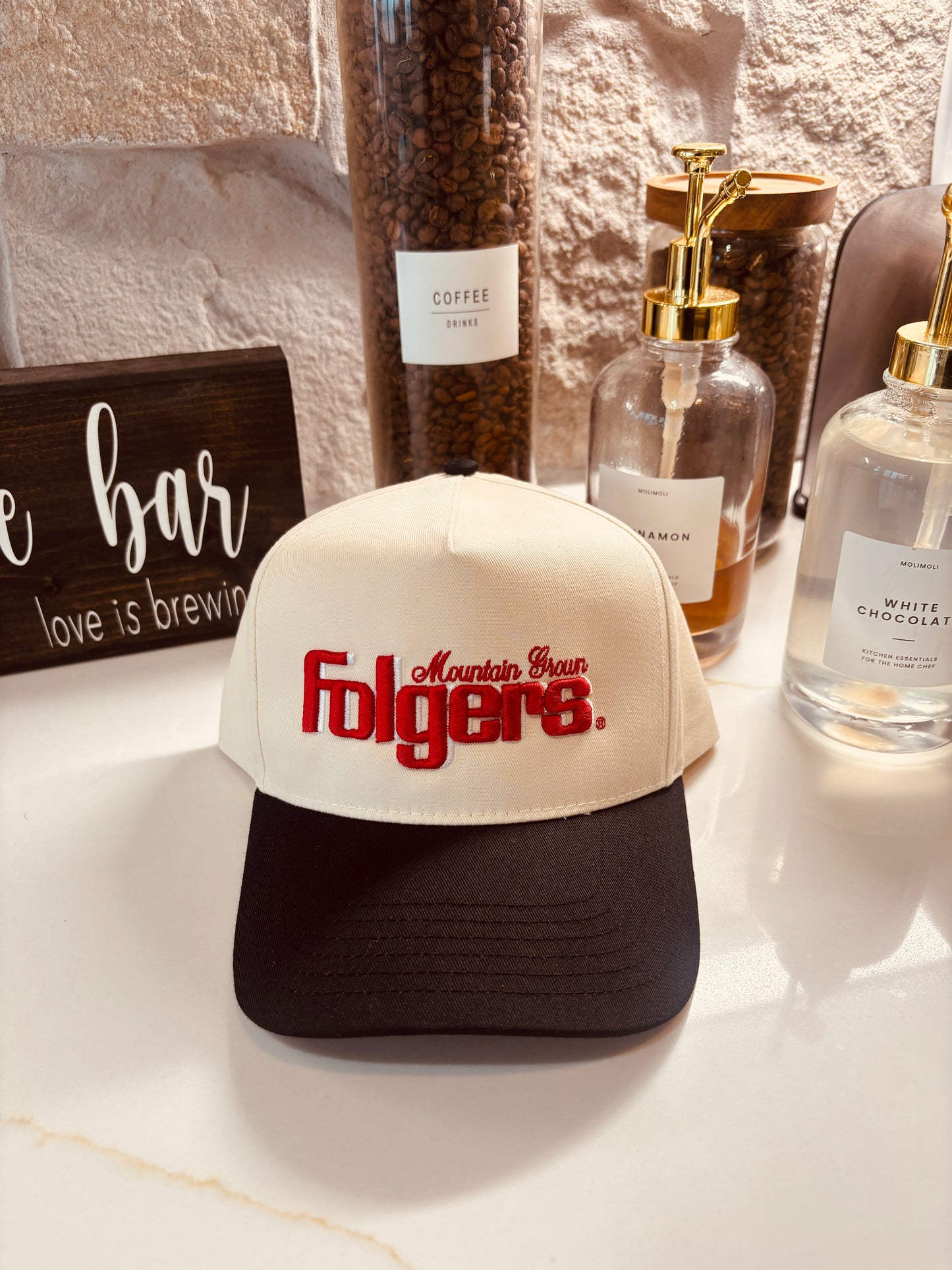 Folgers Mountain Brew Embroidery Trucker Hat