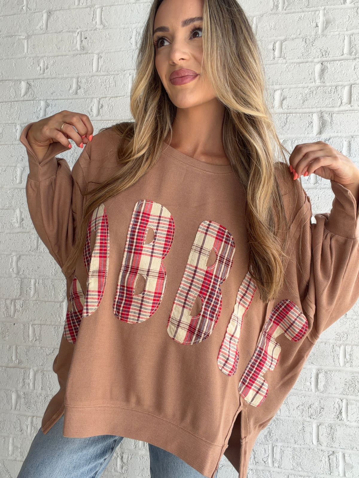'GOBBLE' Patched Sweatshirt
