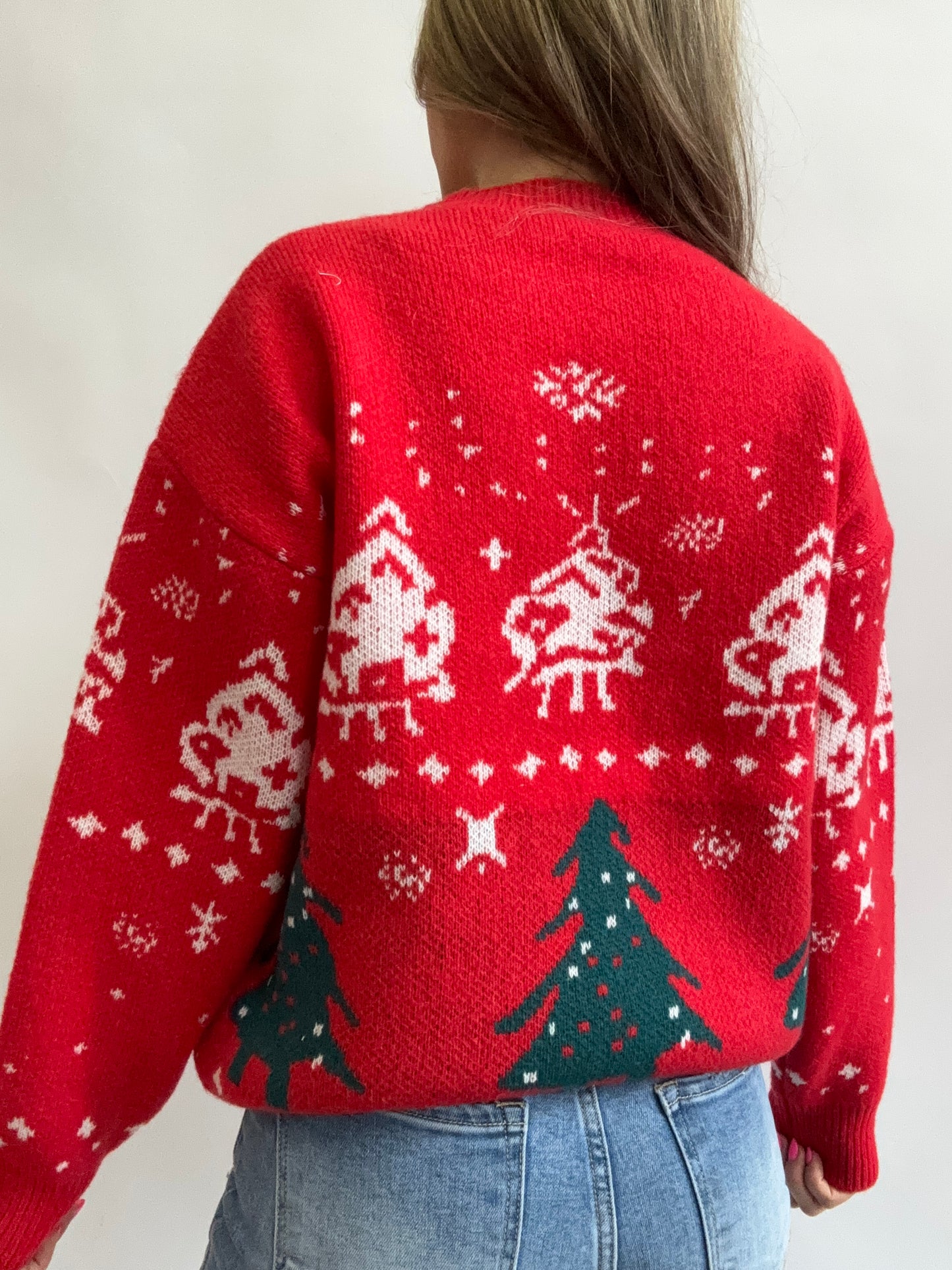 PREORDER: Frosted Cheer Round Neck Long Sleeve Sweater