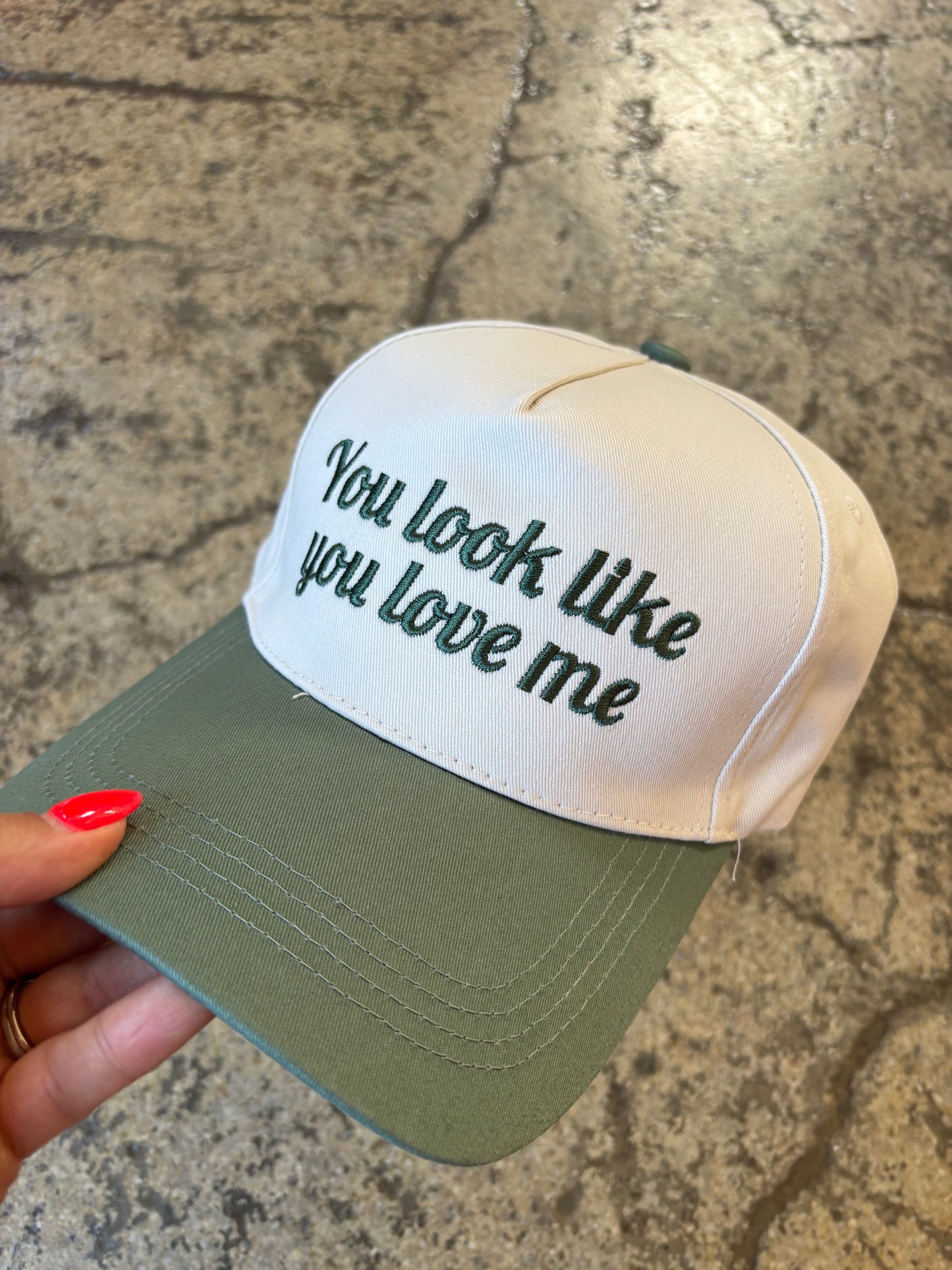 "You Look Like You Love Me" Two-Toned Canvas Cotton Cap