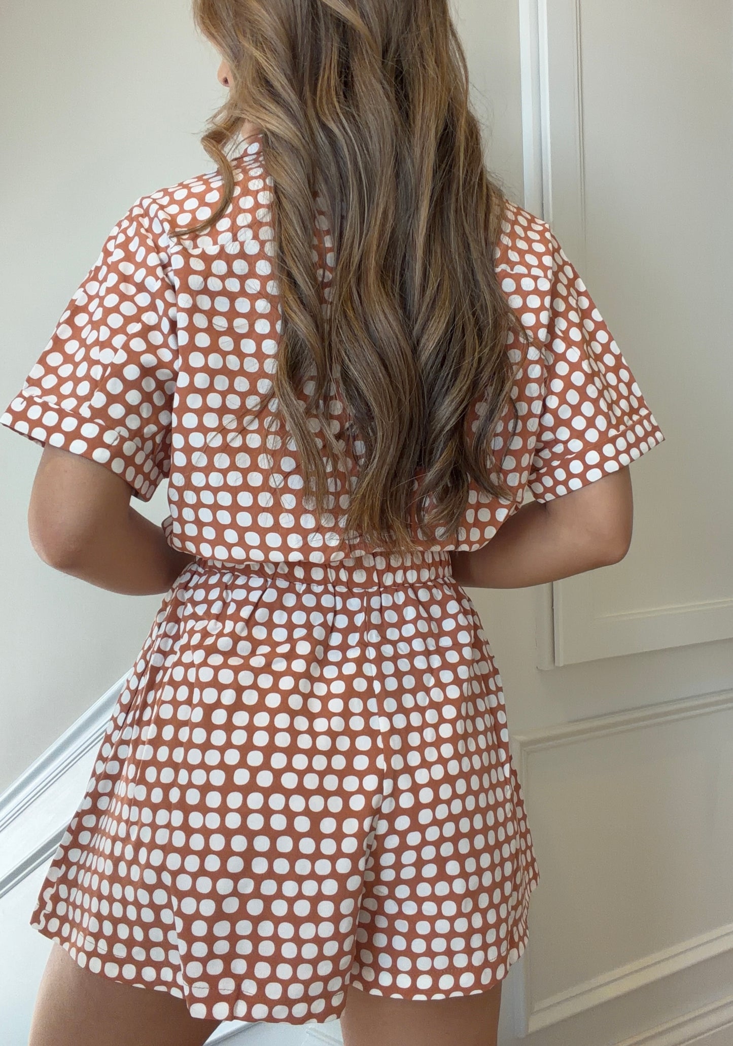 Rachel Polka Dot Collared Romper