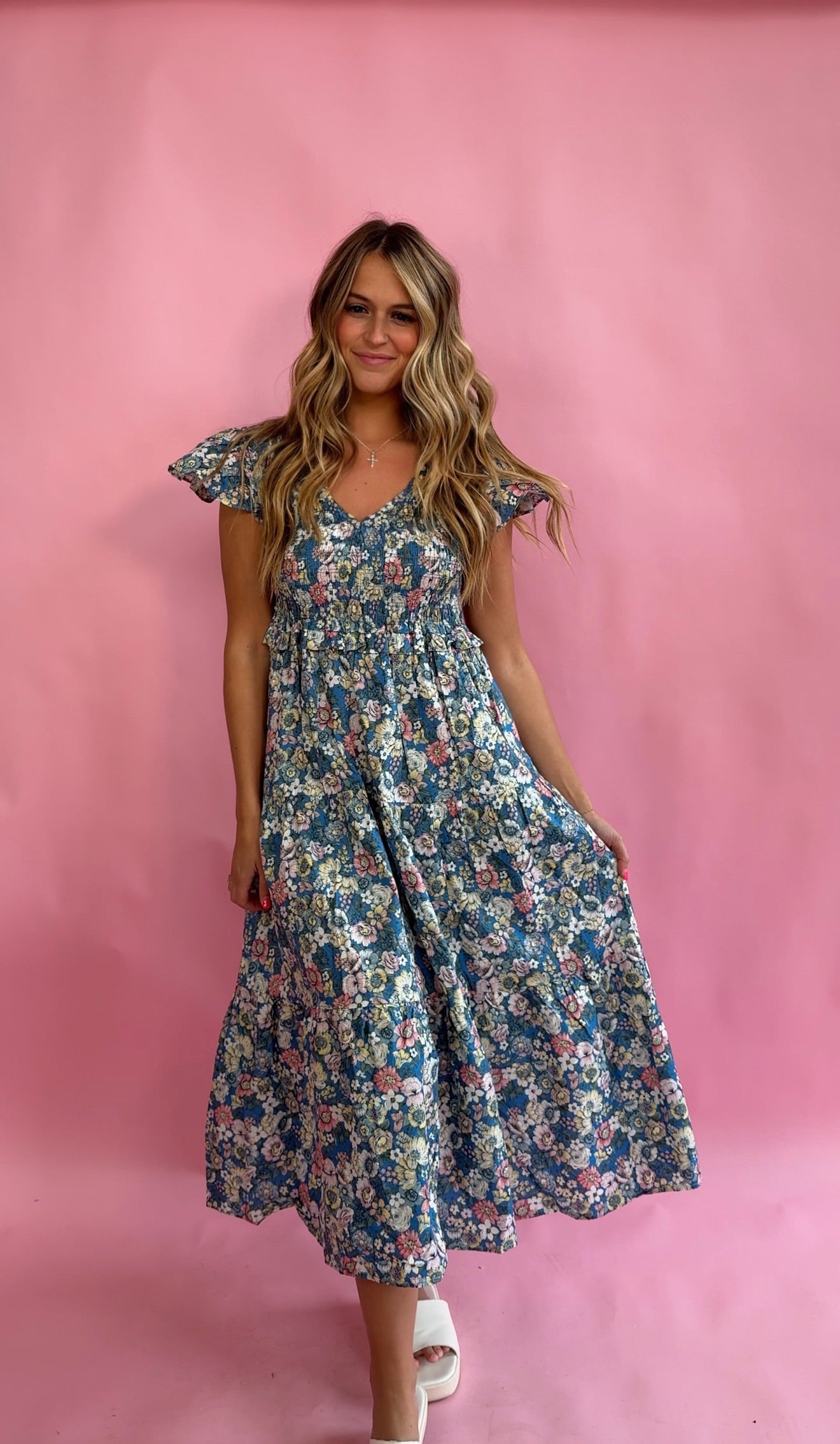Blue Meadow Floral Maxi Dress