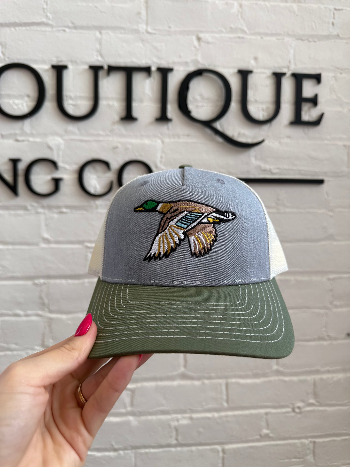 Flying Mallard Embroidered Trucker Hat