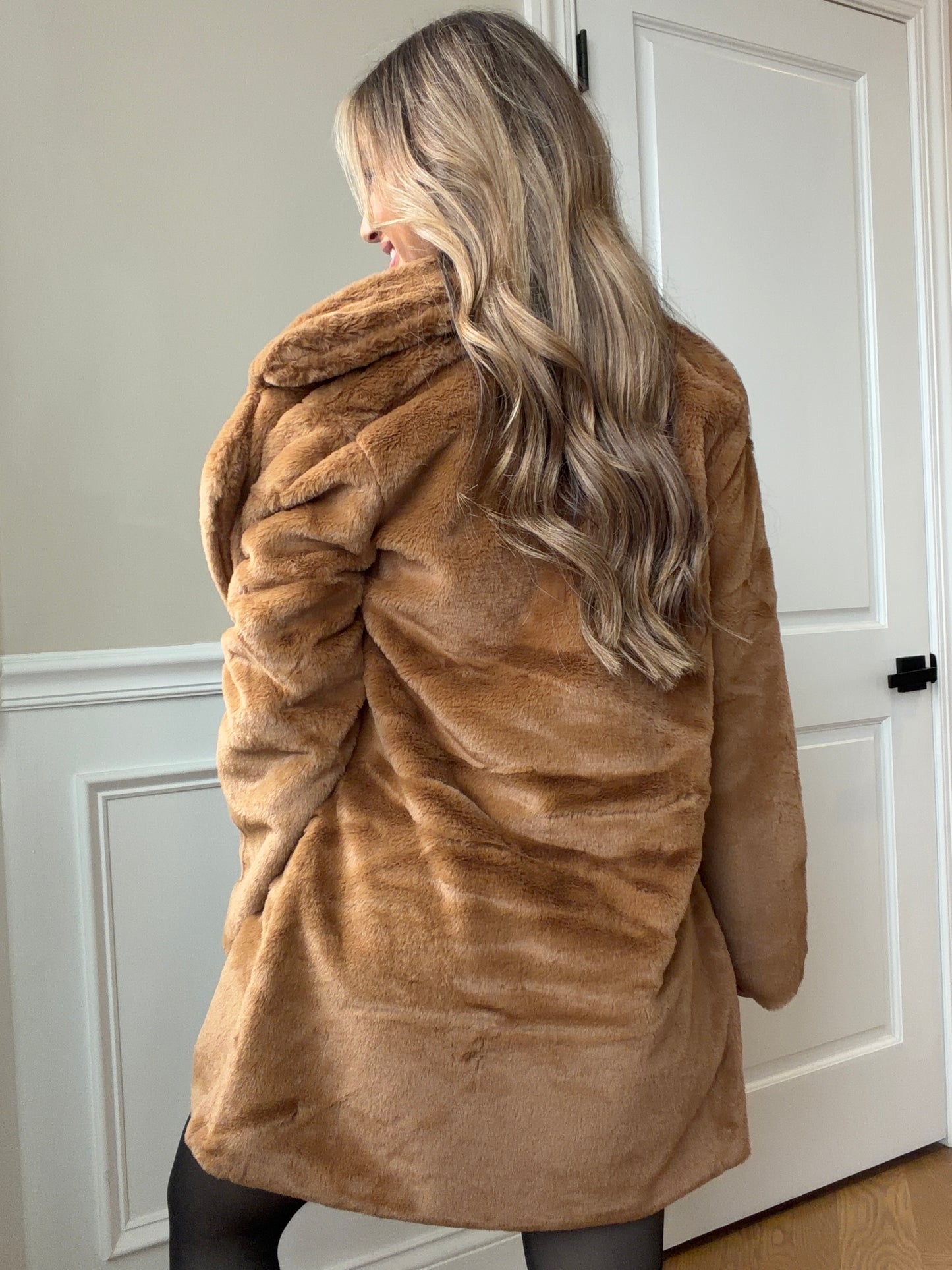 Teddy Plush Woven Solid Collared Coat