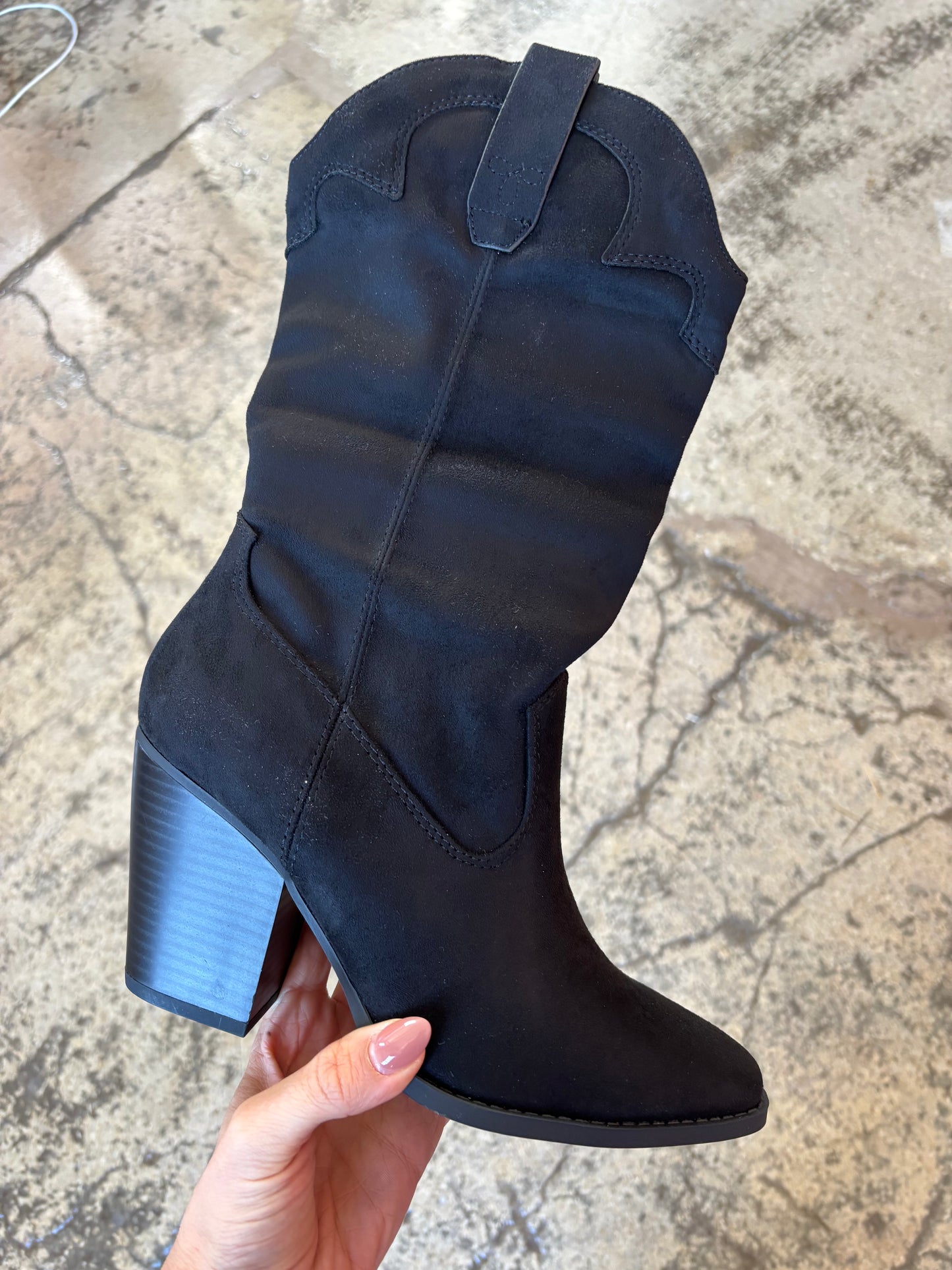 Akito Suede Mid-Calf Heeled Boots