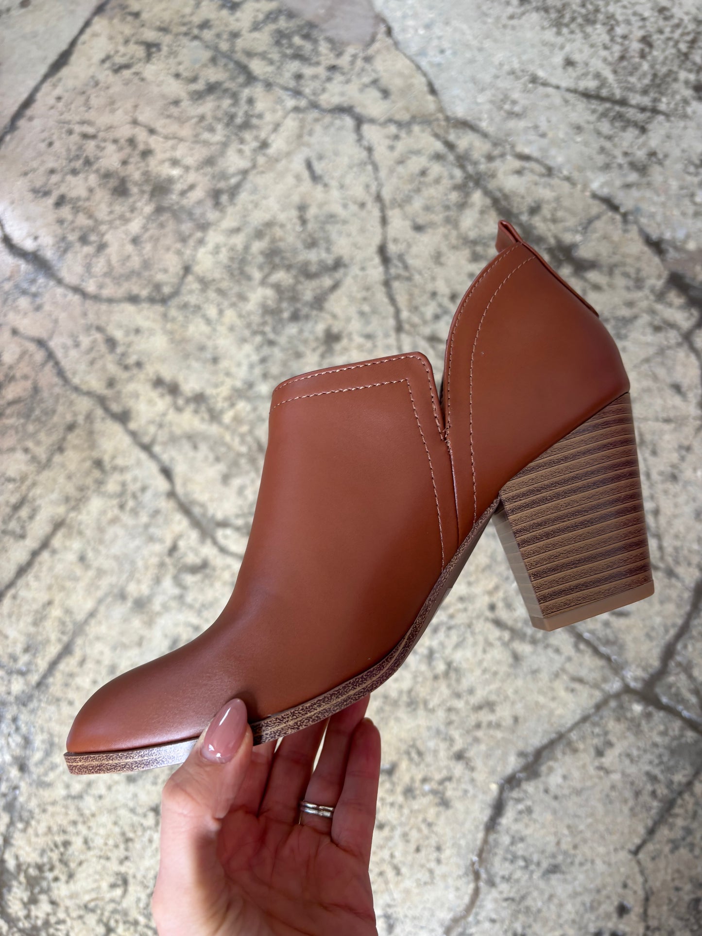 Rachael Cognac Ankle Booties