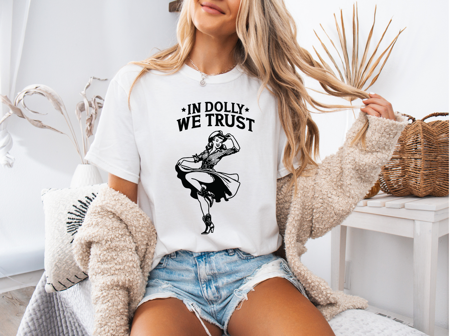 "In Dolly We Trust" Dancing Dolly Graphic Tee