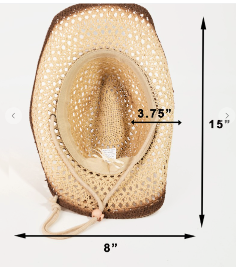 Western Straw Weave Rope String Cowboy Hat
