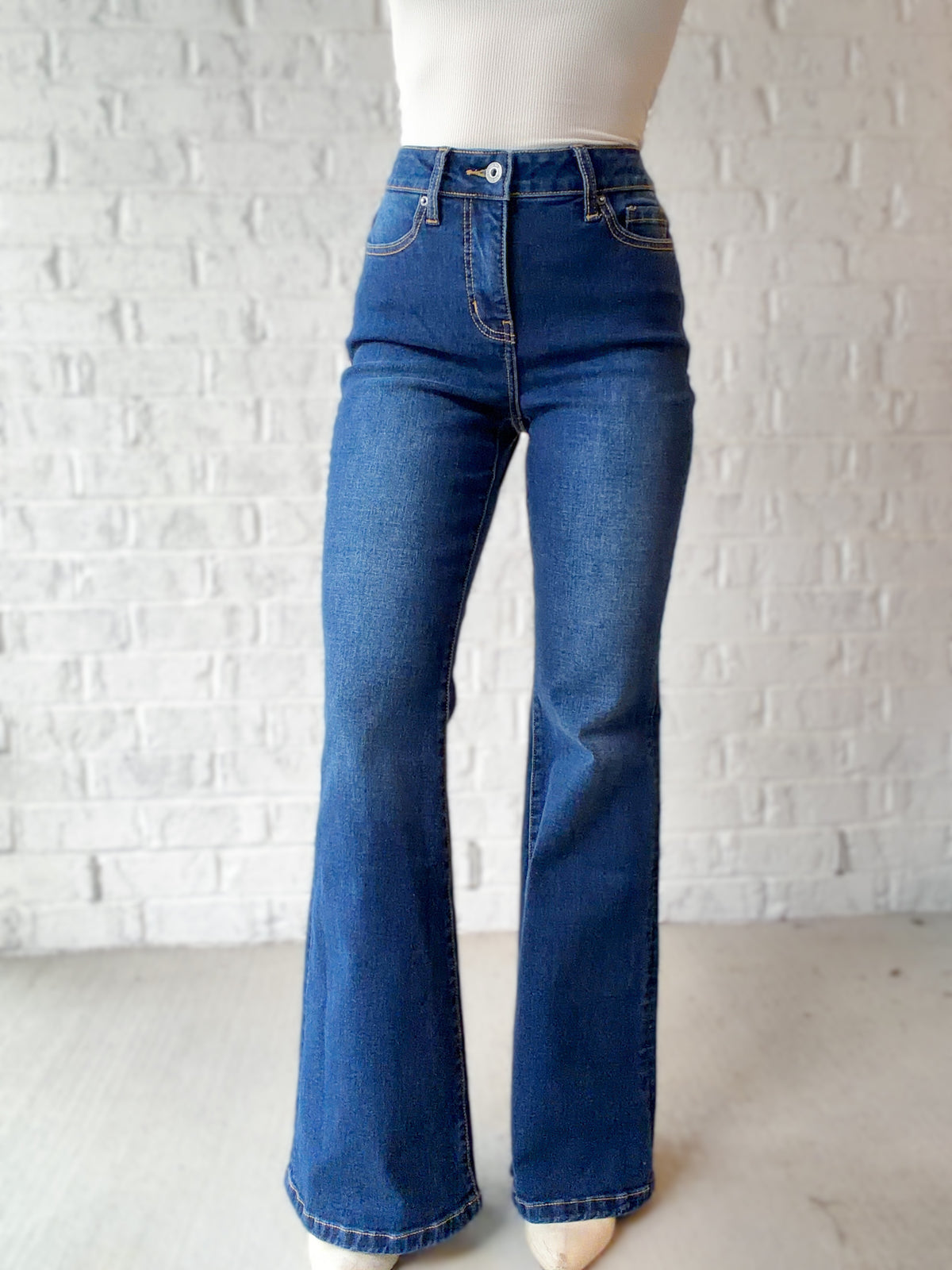 Sloane High Rise Dark Wash Flares