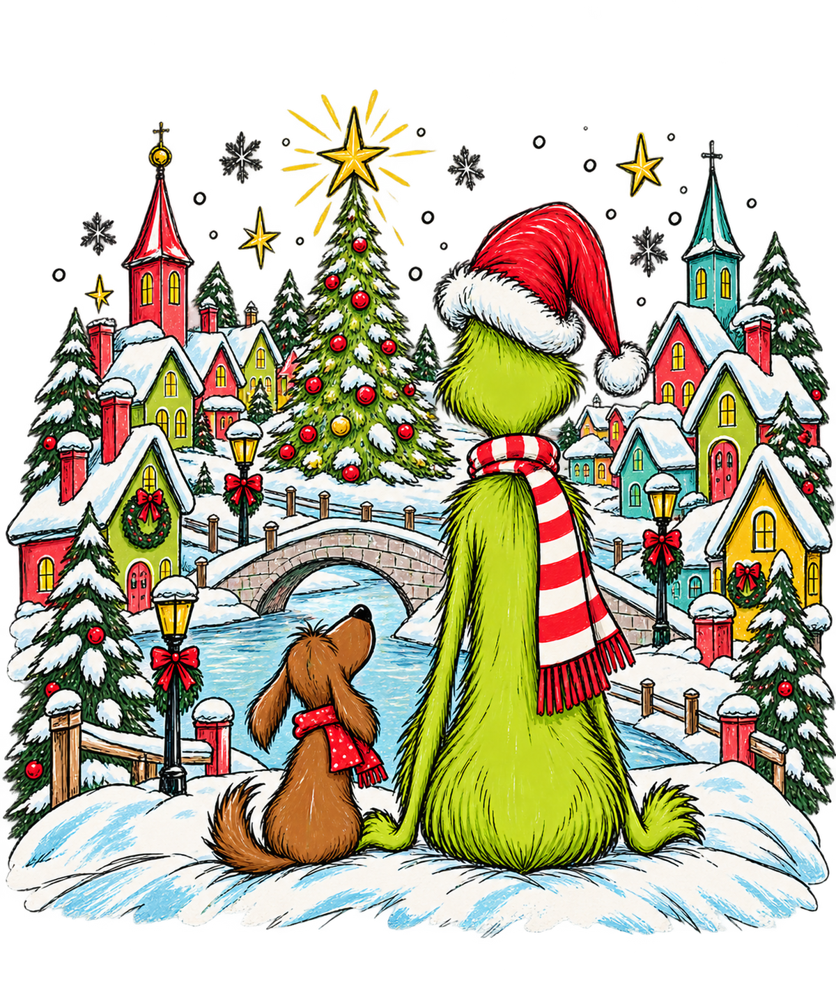 Whoville Christmas Snow Scene Graphic original artwork