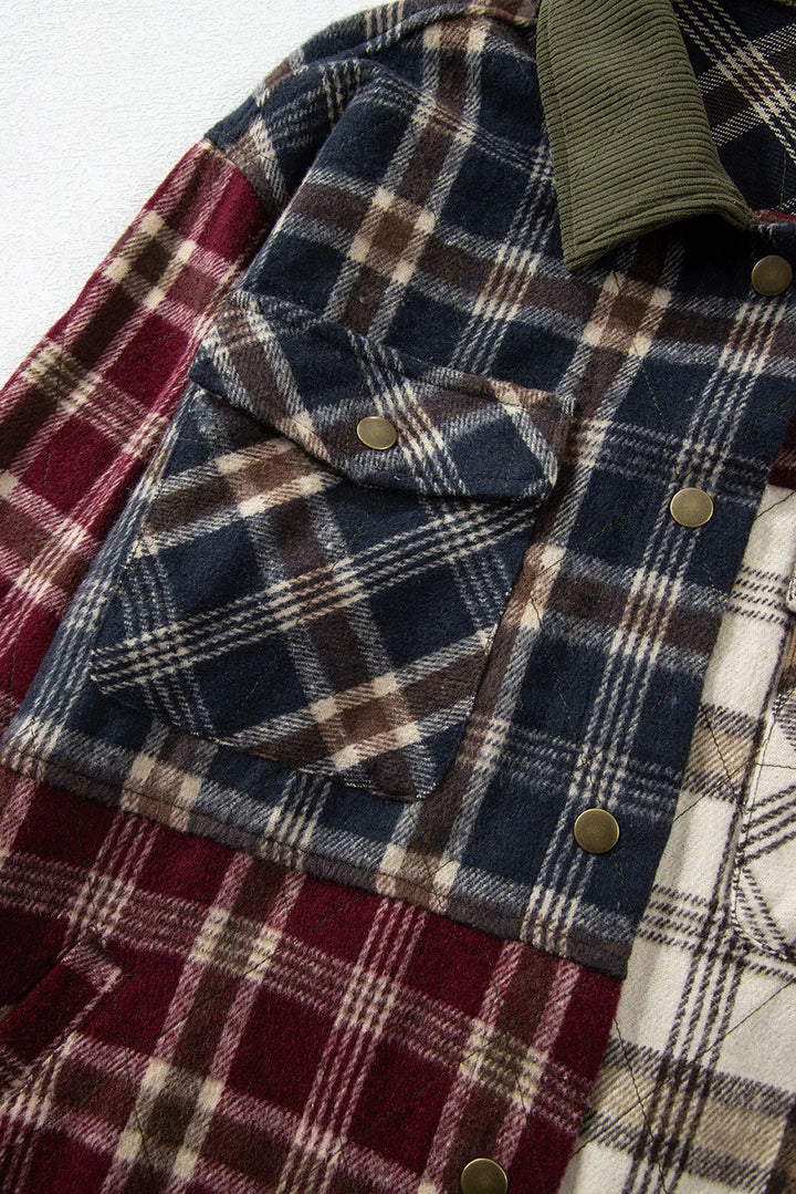 PREORDER: Scarecrow Chic Plaid Button Up Long Sleeve Jacket