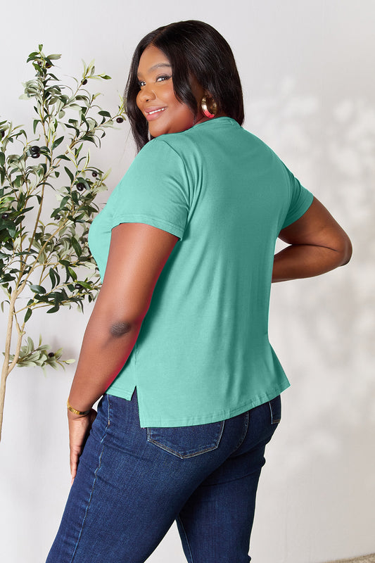 Buy our "Renee Round Neck Short Sleeve T-Shirt" online – Willow Boutique Clothing. Shop stylish Renee Round Neck Short Sleeve T-Shirt today.