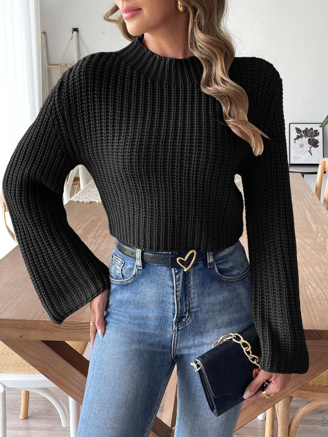 PREORDER: Timeless Warmth Mock Neck Long Sleeve Sweater