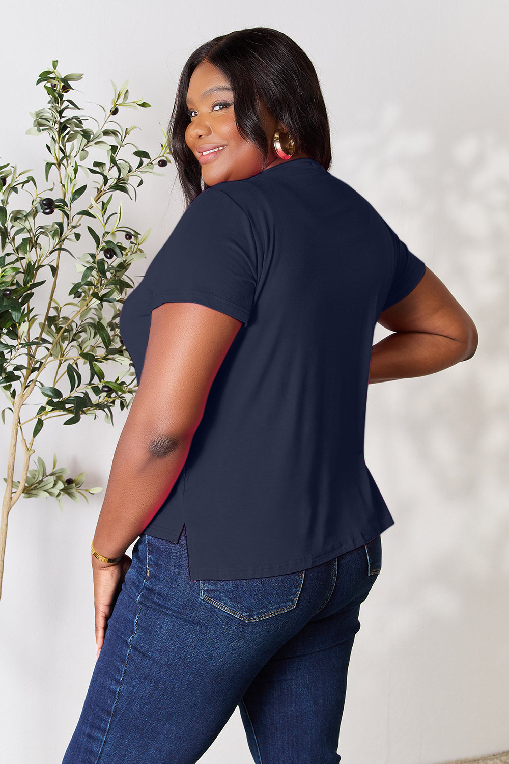 Buy our "Renee Round Neck Short Sleeve T-Shirt" online – Willow Boutique Clothing. Shop stylish Renee Round Neck Short Sleeve T-Shirt today.