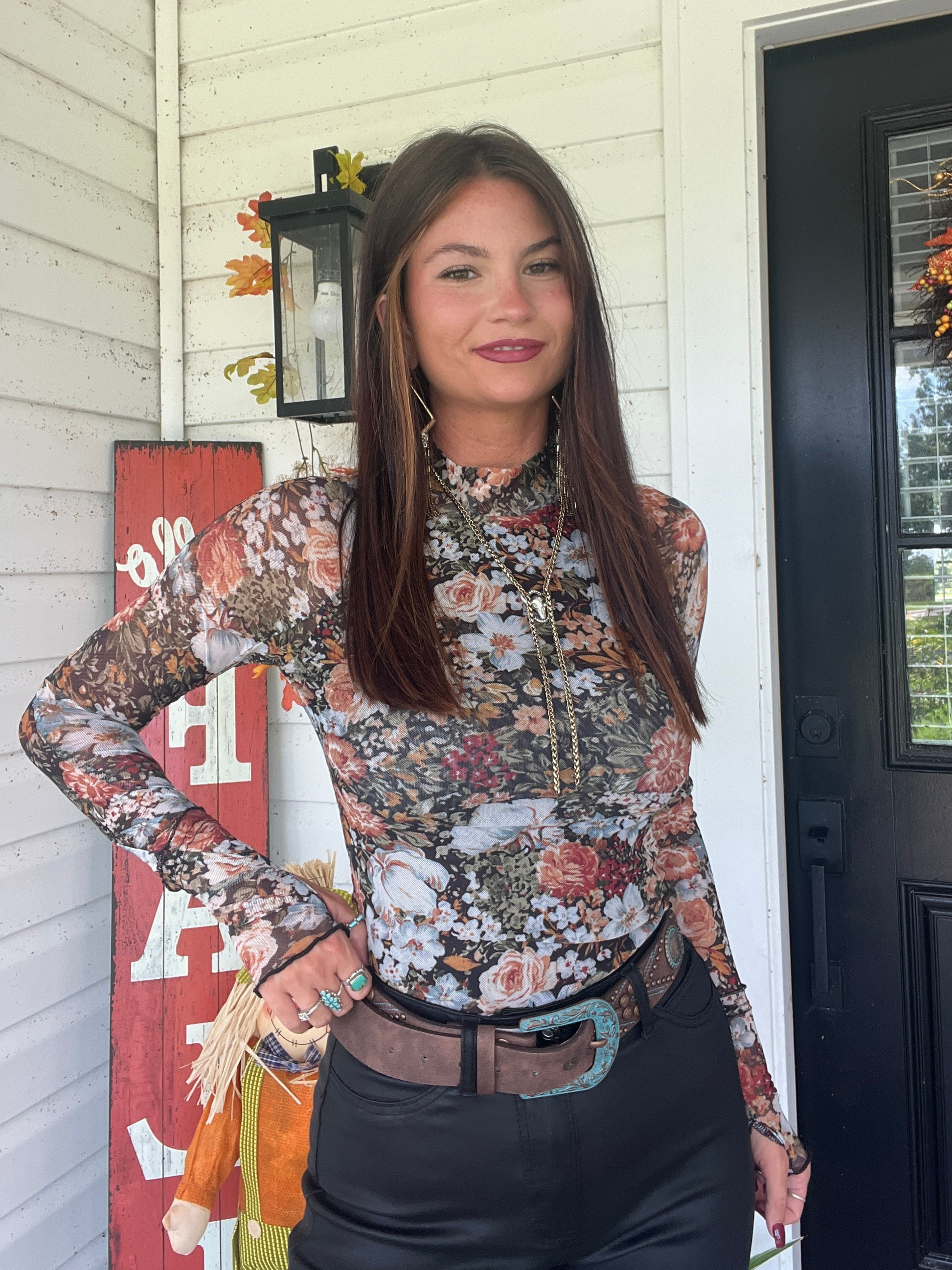 Buy our "Floral Mesh Long Sleeve Top" online – Willow Boutique Clothing. Shop stylish Floral Mesh Long Sleeve Top today.