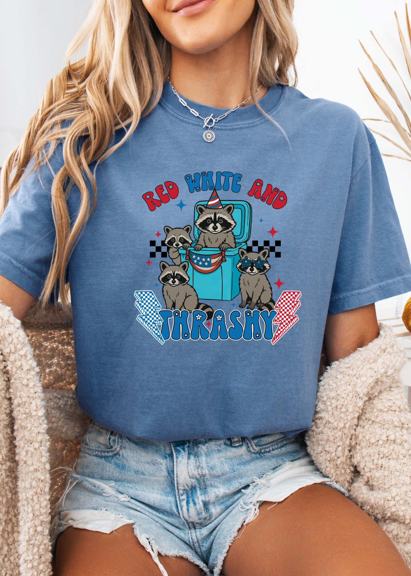 Red, White & Trashy Graphic -Shirt
