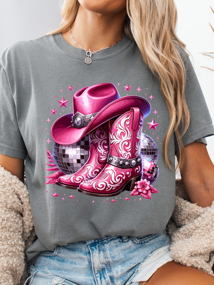 PINK Disco Cowgirl Graphic Tee