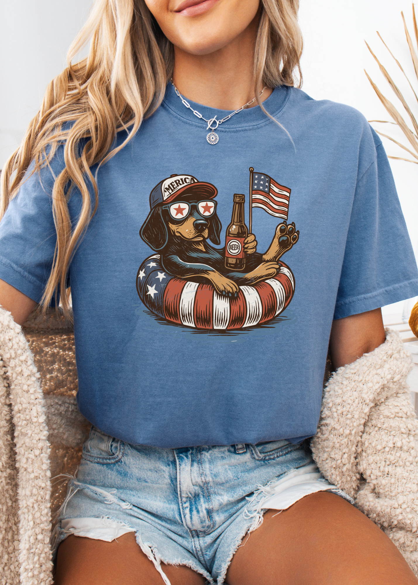 Patriotic Dog Graphic T-Shirt