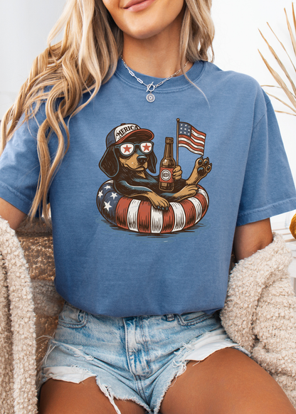 Patriotic Dog Graphic T-Shirt