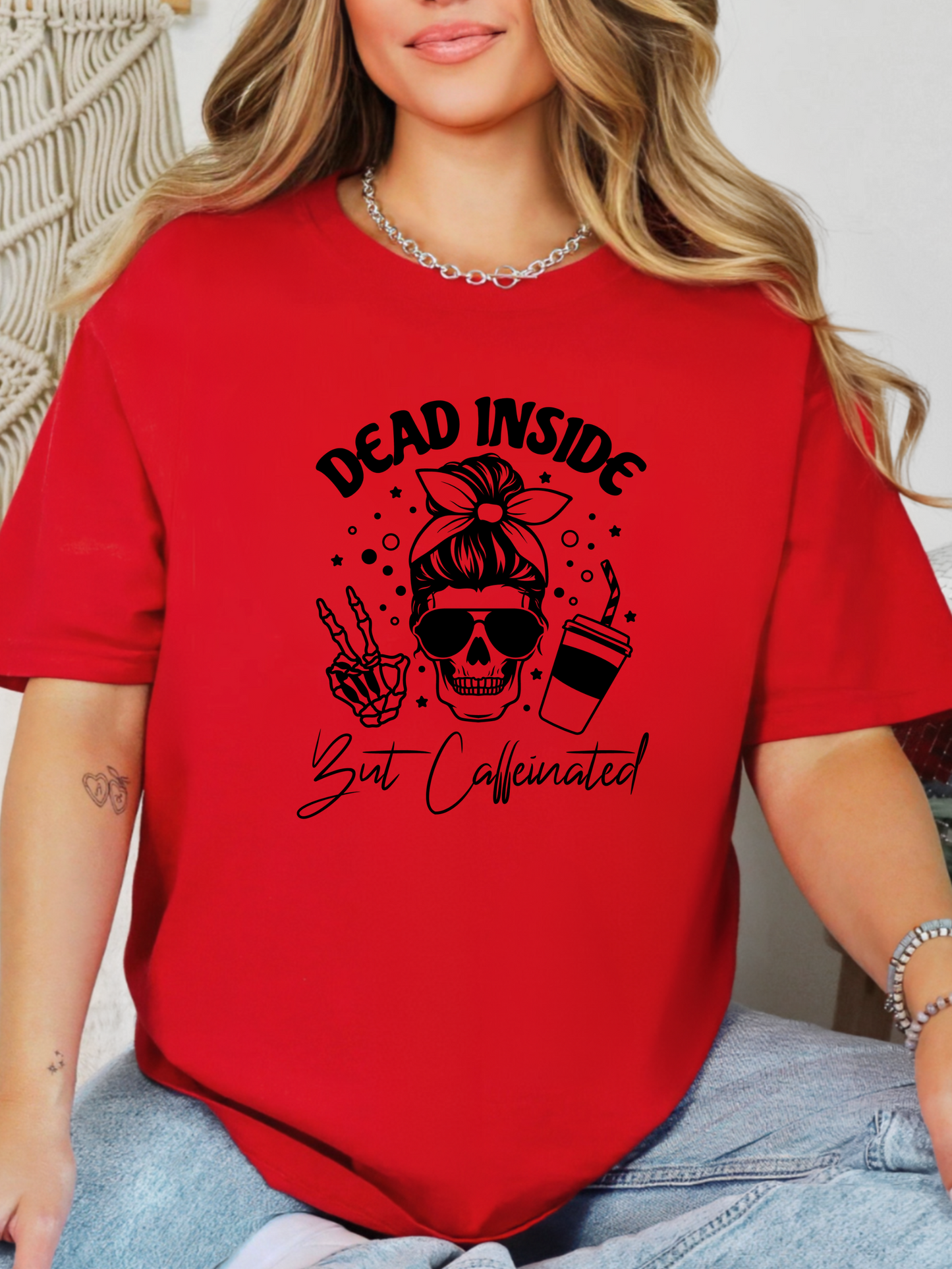 Dead Inside But Caffeinated Graphic