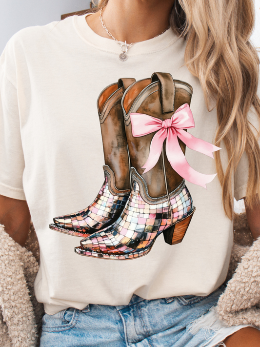 Pink Boot Scoot & Boogie Graphic Tee