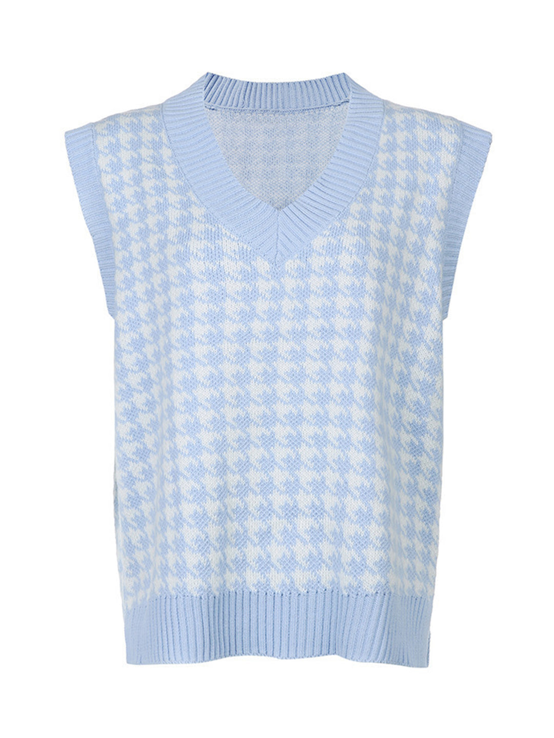 PREORDER: Fireside Comfort Houndstooth V-Neck Sweater Vest