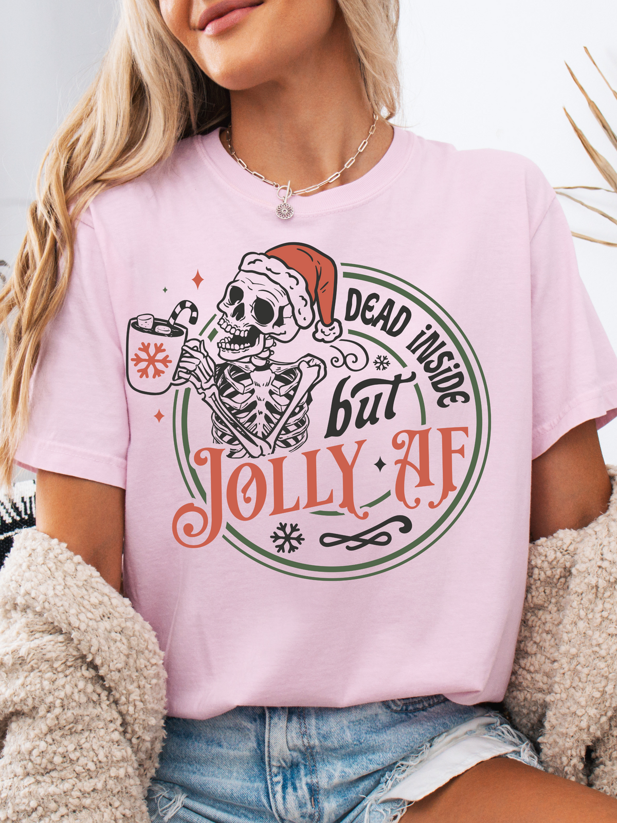 Shop Dead Inside but Jolly Christmas Graphic online at Willow Boutique – best boutique for women’s fashion.