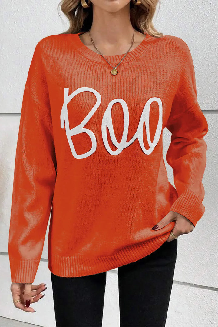 PREORDER: Boo-tiful Round Neck Long Sleeve Sweater