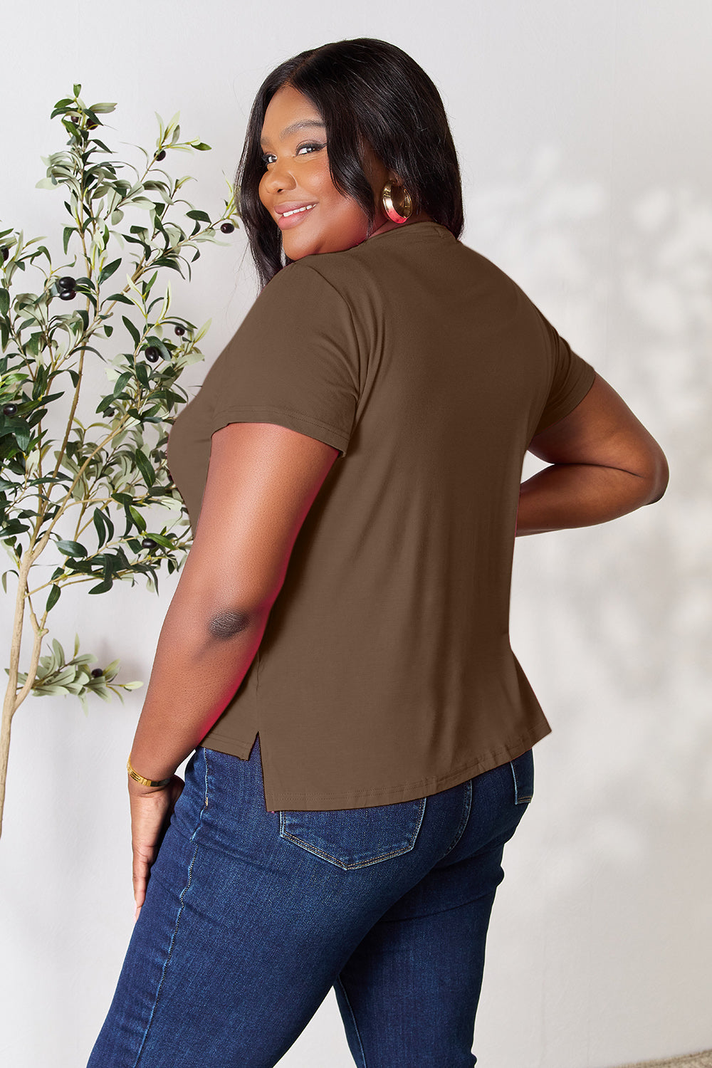 Buy our "Renee Round Neck Short Sleeve T-Shirt" online – Willow Boutique Clothing. Shop stylish Renee Round Neck Short Sleeve T-Shirt today.