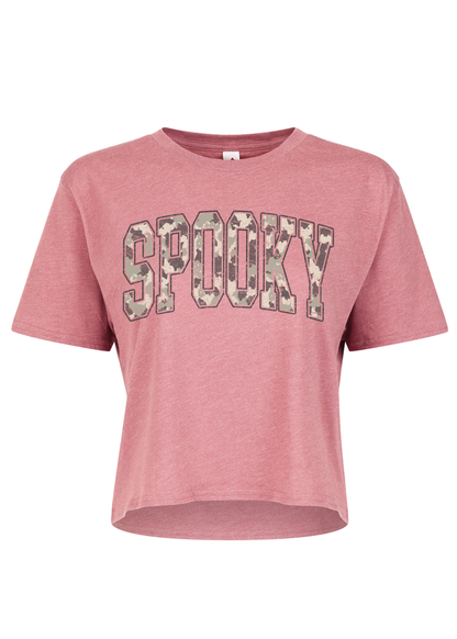 Spooky Camo Club Cropped Graphic T-Shirt