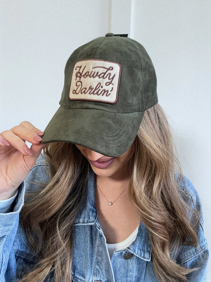 Howdy Darlin' Suede Patch Baseball Cap