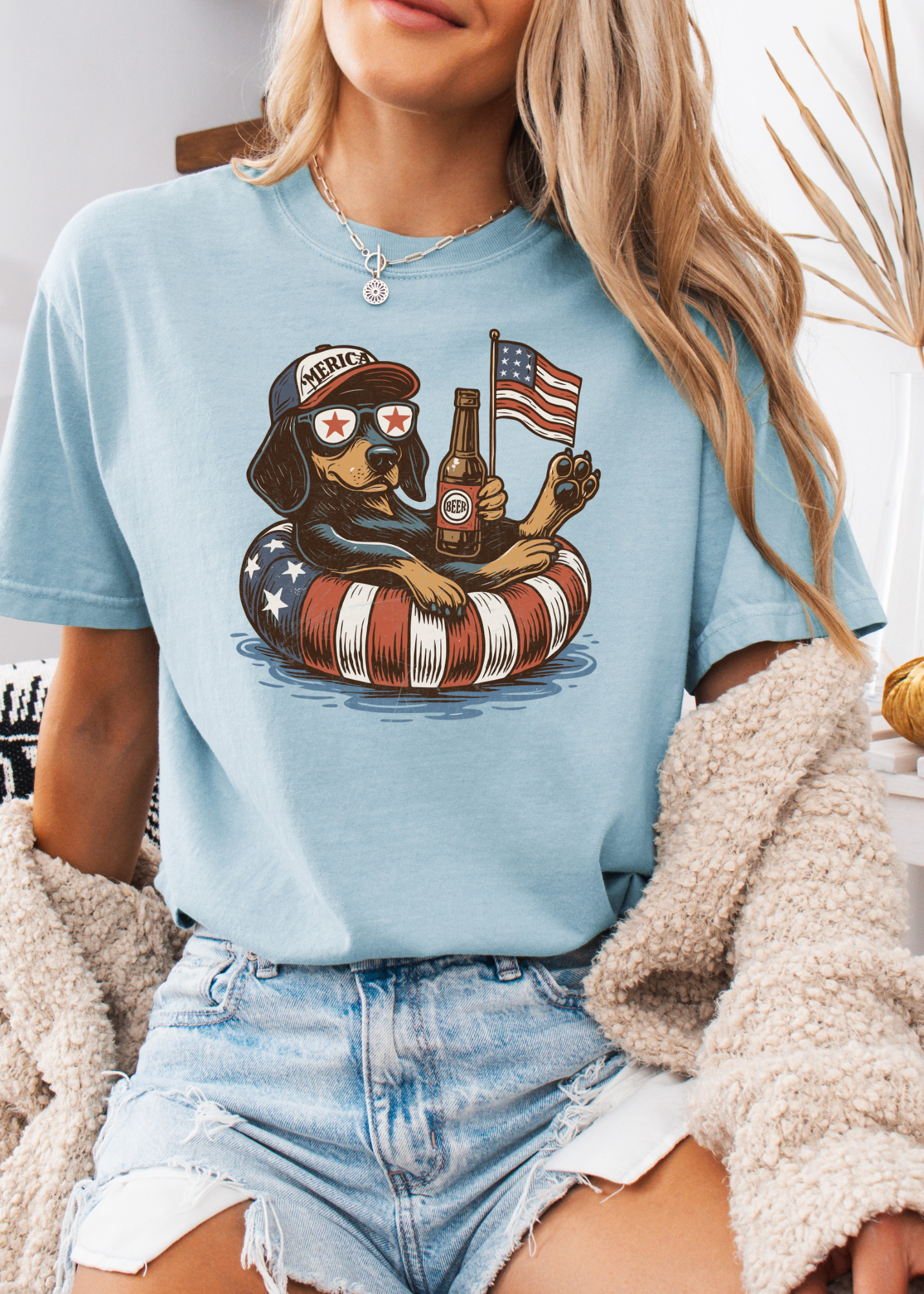 Patriotic Dog Graphic T-Shirt