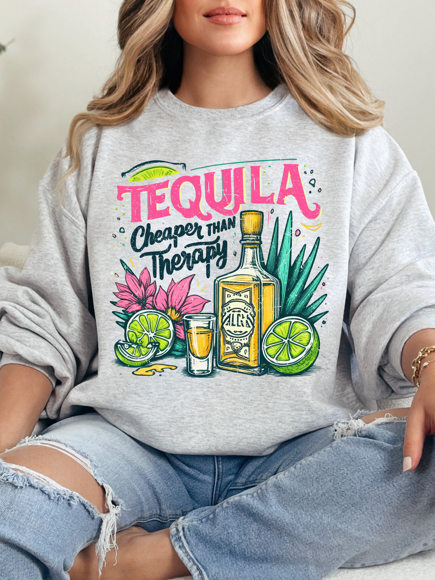 Tequila Cheaper Than Therapy Graphic