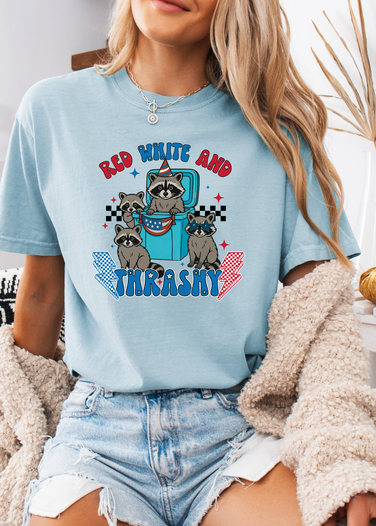 Red, White & Trashy Graphic -Shirt