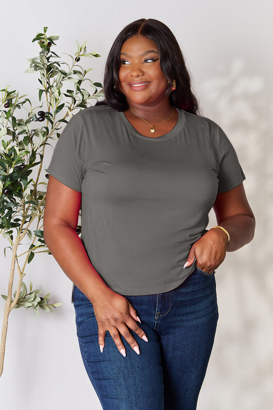 Buy our "Renee Round Neck Short Sleeve T-Shirt" online – Willow Boutique Clothing. Shop stylish Renee Round Neck Short Sleeve T-Shirt today.