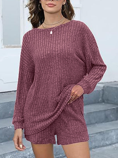 PREORDER: Molly Jade Round Neck Dropped Shoulder Top and Shorts Set