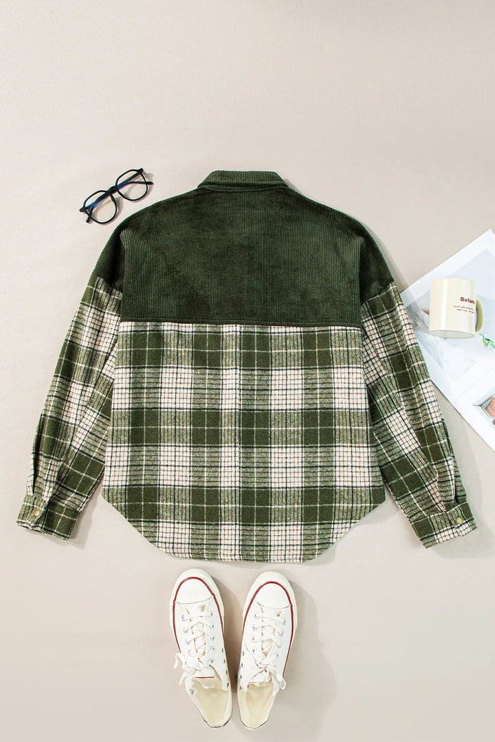 PREORDER Emerald Dreams Plaid Long Sleeve Jacket