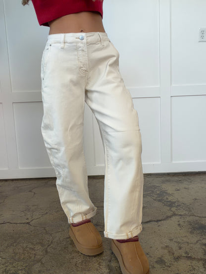 Renee Risen High Rise Relaxed Barrel Cuffed Jeans